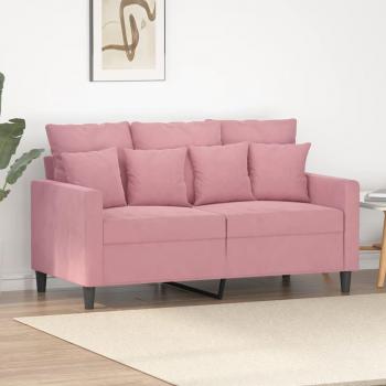 Sofá de 2 plazas terciopelo rosa 120 cm Vidaxl