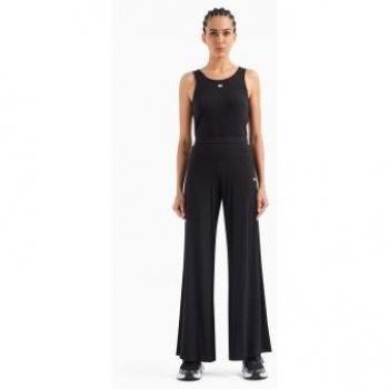 Emporio Armani EA7 Conjunto Ribbed Crop Top/Wide Leg Joggers - Chándal de mujer, incluye top recortado con diseño acanalado y pantalones jogger de pierna ancha, tejido suave y cómodo, estilo