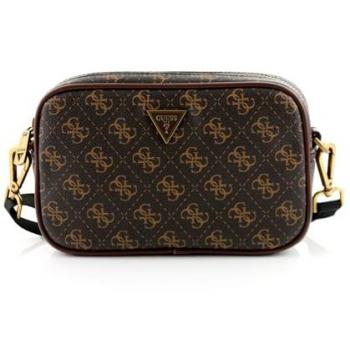 Women's Handbag Guess Torino Small Necessaire, Brown/Ochre, One Size
