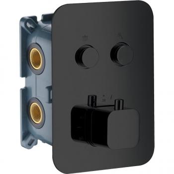 Grifo empotrado termostático 2 vías negro mate cuadrado Imex Products