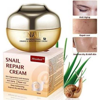 Crema de Baba de Caracol, Snail Repair Cream, Natural Snail Extract Cream, Crema Facial para Hidratante, Reafirma y Nutritiva - Reducir las Arrugas y Líneas Finas, Para mujeres y hombres - 50ML
