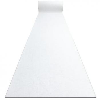 Alfombra de Pasillo Antideslizante Rumba 1974, Goma, Monocolor Blanco, para Bodas, 60x300 cm