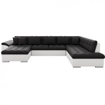 Sofá rinconero Comfivo 128 con función de descanso, 348x205x76cm, color gris