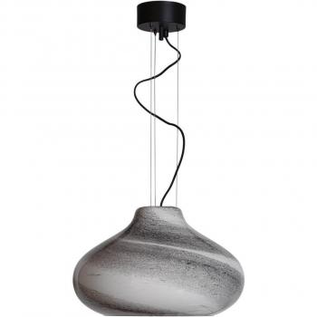 Lámpara colgante Mira de Rydéns, negra, Ø 45 cm, cristal soplado