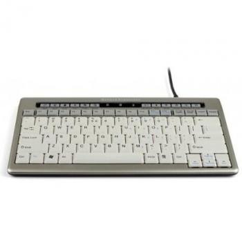 Bakker Elkhuizen S-Board 840 Teclado Americano Design No Hub, Plata y Blanco