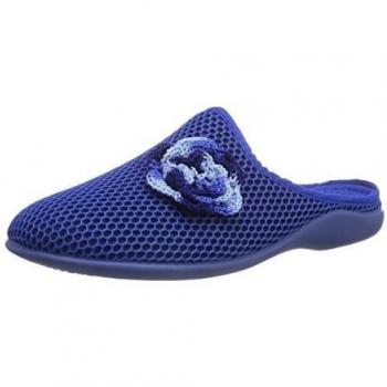 Florett Emma - Zapatillas de estar por casa de material sintético para mujer, color azul, talla 36
