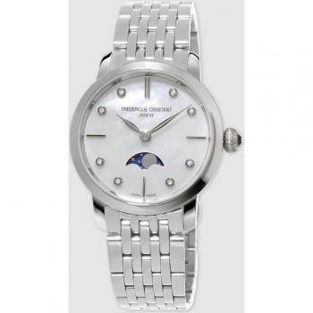Reloj Frederique Constant Slimline Moonphase para Mujer FC-206MPWD1S6B de Acero con Fase Lunar y Diámetro de 30 mm