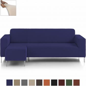 Eiffel Textile Nimes Funda para Sofá, Algodón, Azul, Chaise Longue Brazo Largo Izquierda, 280 x 195 x 2 cm
