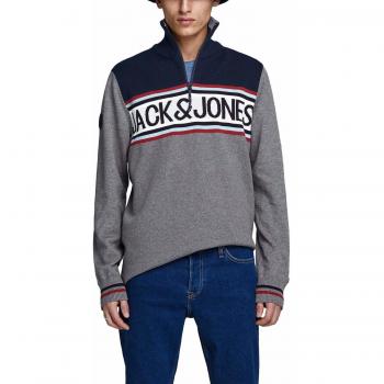 JACK & JONES Men's Brad Pullover Grey in Size Medium