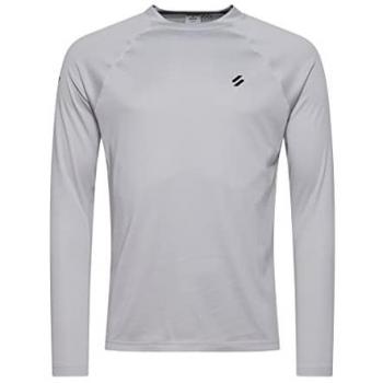 Superdry Camiseta De Manga Larga Train Mock Neck Top, Color Gris, XL para Hombre
