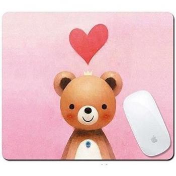 Cojín de ratón de goma del juego,Cojín de ratón antirresbaladizo creativo, Pershoo hermoso Diseño divertido lindo fresco retro oso rosa de la impresión del,Estera suave del ratón del tamaño grande para el ordenador portátil Mousepad de escritorio
