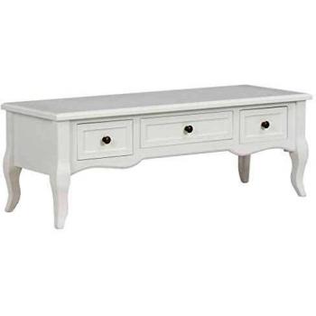 SengentoStyle Tv-meubel 100x35x35 grenenhout wit
