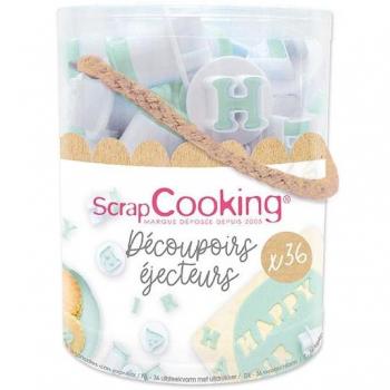 SET 36 CORTADORES PARA GALLETAS SCRAPCOOKING - LETRAS Y NUMEROS