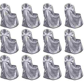 vidaXL 12x Fundas Silla para Banquete Boda Casa Hostelería Decoración Adecuadas Recepciones Celebraciones Bodas Toque Lujoso Moderno Lavables Blancas