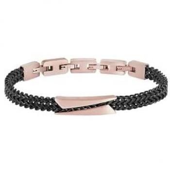 Pulsera de Hombre BREIL EDIT OUT en Oro Rosado Color Fuego Talla 22 Sin Piedras - TJ3435