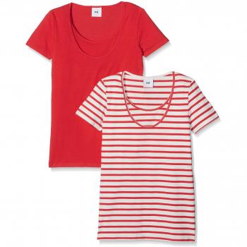 MAMALICIOUS Mllea Organic Nell S/S Mix Top Nf 2-Pack, Camisa de Maternidad para Mujer, Rojo