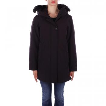 Woolrich Women's Black Firth Down Fur Parka Coat Size L