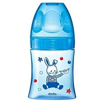 Dodie Initiation+ Baby Bottle 150ml Blue with Flow Level 1 Nipple