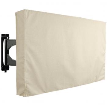 Protector TV Exterior Universal para Televisor de 46 - 48 LCD, LED, ó PLASMA, Resistente al Agua, Protector de Pantalla, Compatible con Soportes de Mesa y Pared - Beige 46