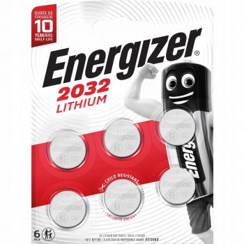 Blister de 6 pilas Energizer Litio CR2032, 3 V