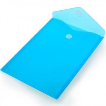 Carpeta Sobre Office Box Classic A4+ con Cierre de Velcro, Vertical, Plástico Translúcido Azul