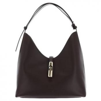 Furla Goccia M Hobo Women's Shoulder Bag in Brown, Silky Leather, Size: ONE SIZE
