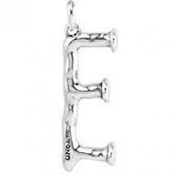 UNO de 50 - Silver Plated Letter E Charm from Alphabet Collection