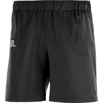 Salomon shorts para running, agile 7, tafetán, negro, hombre, talla: L