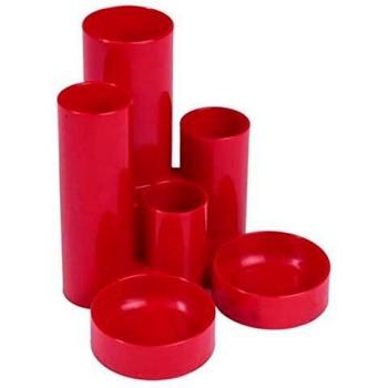 Deflecto 6-Compartment Tube Tidy Organizer in Red