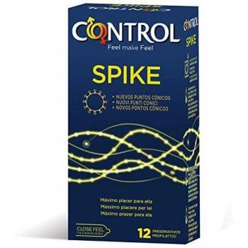 Control 9933 Spike Preservativos - Paquete de 12 Condones con Puntos Cónicos