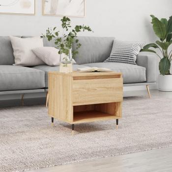 Mesa de centro de roble Sonoma 50x46x50 cm, madera multicapa, color marrón