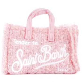 Pink Chenille Mini Tote Bag with Detachable Strap for Girls