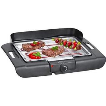 Clatronic BQ 3507 Barbacoa eléctrica, Parrilla cromada de 36 x 25 cm, 2000 W, Grid