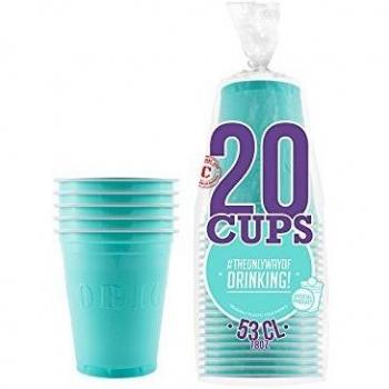 Pack de x20 Copas Turquesas Originales Oficiales | Copas Americanas Turquesa 53cl | Beer Pong | Calidad Premium | Vasos de plástico reutilizables | Lavado a mano ya máquina | OriginalCup®