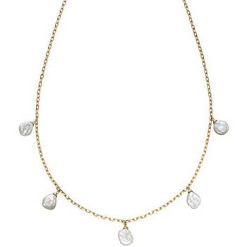 9ct Yellow Gold Keshi Pearl Charm Necklace for Women