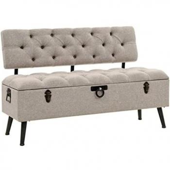 vidaXL Banco Almacenamiento con Respaldo 120x52x75 cm Tela Asiento Armario
