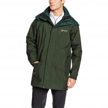 Berghaus Chaqueta Impermeable y Larga Cornice Hombres, Chaqueta, Hombre, Color Deep Forest, tamaño Large