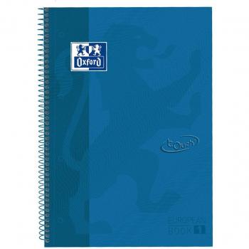 Cuaderno Oxford Europeanbook 1 Touch A4+ Microperforado 80 Hojas Cuadrícula 5x5 Tapa Extradura Color Denim