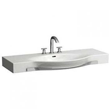 Lavabo Laufen Palace 120x51cm, 3 agujeros para grifo, con rebosadero, blanco, H8117040001081