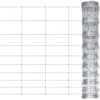Valla de jardín de acero galvanizado 50x1,2 m plata