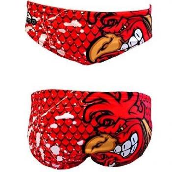 Bañador de waterpolo Turbo Mister Paco rojo - Talla M, material resistente al cloro, diseño ergonómico, ajuste cómodo, secado rápido