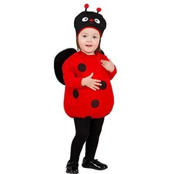 Widmann - Disfraz de mariquita para niño, disfraz con alas y tocado, fiesta temática, carnaval