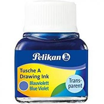 Pelikan 201616 - Tinta China 523-12, 10 ml en vidrio, se puede usar en papel, tarjetas de dibujo y películas opacas, azul violeta