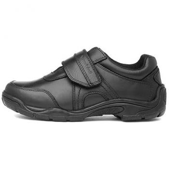 Hush Puppies Arlo Junior Black Leather School Trainers for Kids