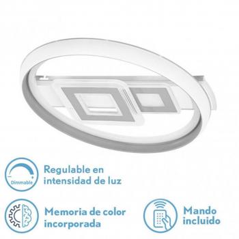 Plafón LED con regulador de intensidad, control remoto y memoria