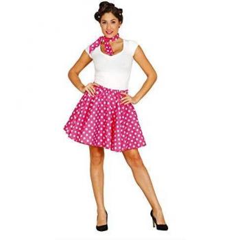 Disfraz de Pin Up Años 50 Rosa Talla L (42-44) con Copricollo - Guirca