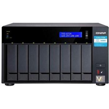 QNAP TVS-872N-i3-8G 8 bahías de alto rendimiento 4K hardware transcodificación NAS con Intel Core i3 y un puerto de 5 GbE