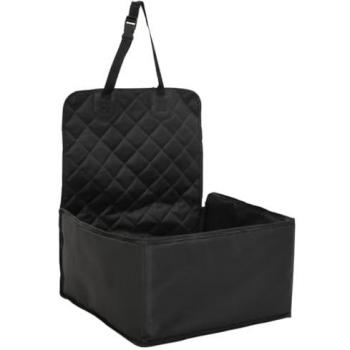 Silla de coche para perros negro 45x45x25/55 cm, asiento elevador de seguridad para cachorros, protección para mascotas, silla de automóvil