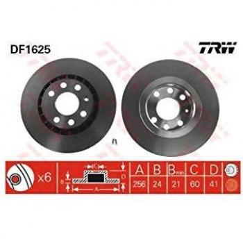 Disco de freno TRW DF1625, ventilado, 1 pieza, frente