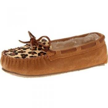 Minnetonka Leopard Cally Slipper - Zapatillas Bajas Mujer, Beige